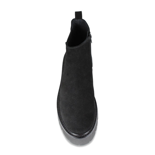 Rhea: Black Suede Boots Sole Bliss