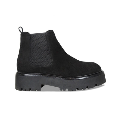 Boots Rhea: Black Suede Sole Bliss USA