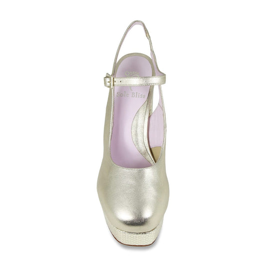 Rita: Gold Leather & Snake Shoes Sole Bliss