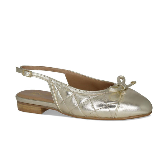 Ritz: Gold Quilted Leather Shoes Sole Bliss