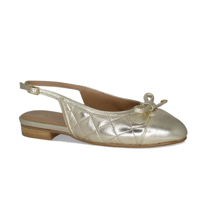 Shoes Ritz: Gold Quilted Leather Sole Bliss USA