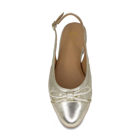 Ritz: Gold Quilted Leather Shoes Sole Bliss