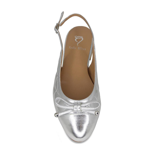Ritz: Silver Quilted Leather Shoes Sole Bliss