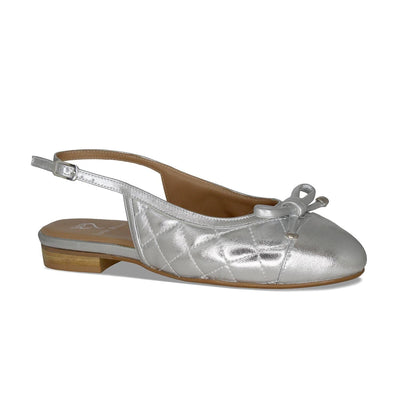 Shoes Ritz: Silver Quilted Leather Sole Bliss USA