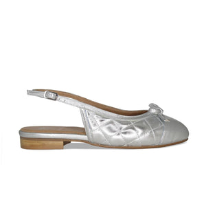 Shoes Ritz: Silver Quilted Leather Sole Bliss USA