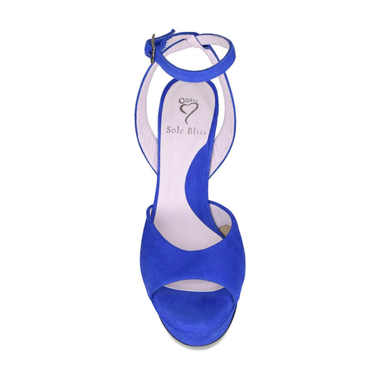 Riviera: Royal Blue Suede Shoes Sole Bliss