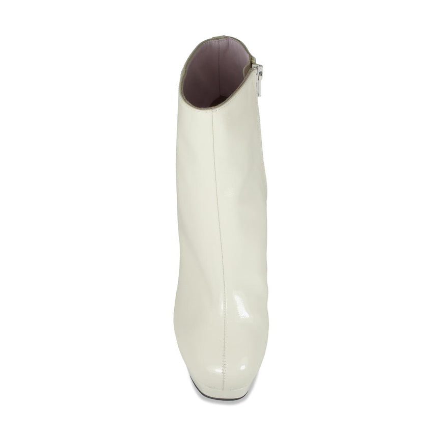 Ronda: Cream Patent Leather Boots Sole Bliss