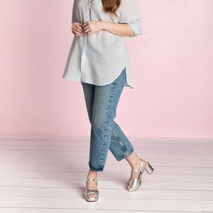 Shoes Ronnie: Silver Leather Sole Bliss USA