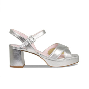 Shoes Ronnie: Silver Leather Sole Bliss USA