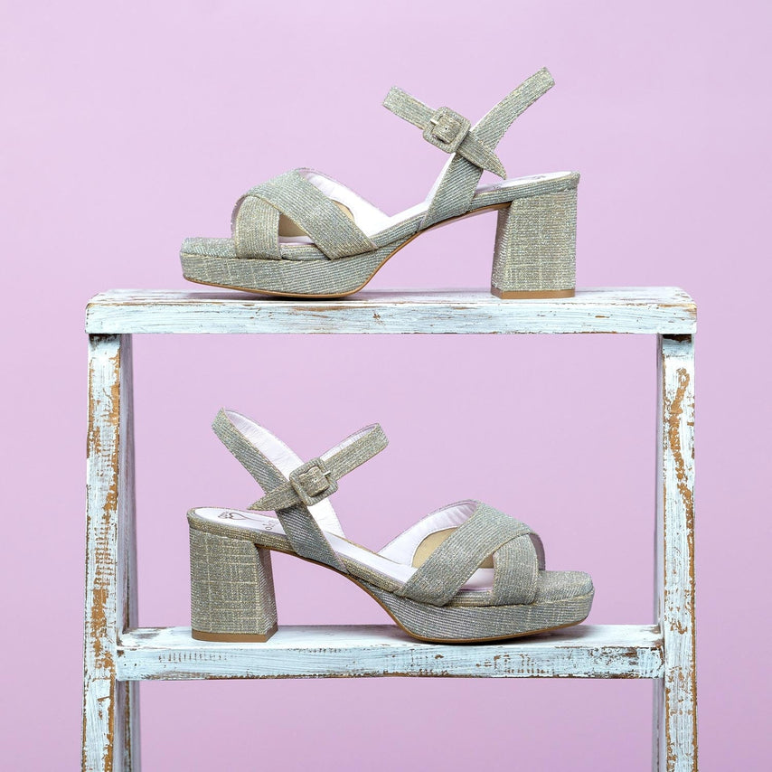 Ronnie: Taupe Glitter Shoes Sole Bliss