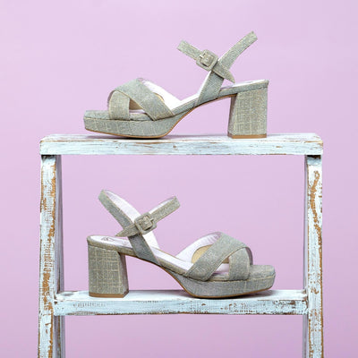 Shoes Ronnie: Metallic Taupe Sole Bliss USA