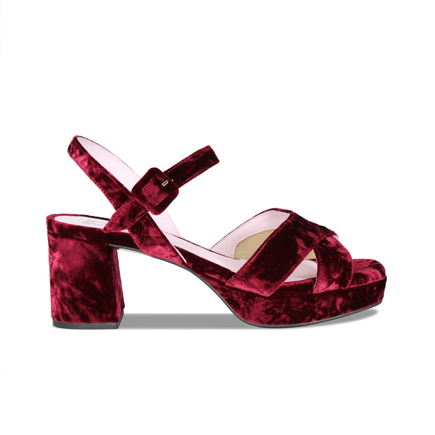Ronnie: Berry Velvet Shoes Sole Bliss