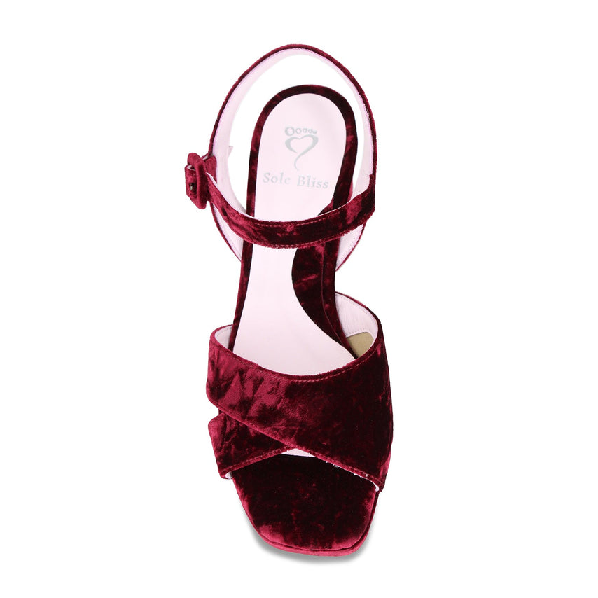 Ronnie: Berry Velvet Shoes Sole Bliss