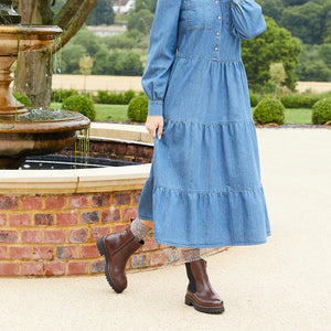 Boots Roxy: Chestnut Leather Sole Bliss USA