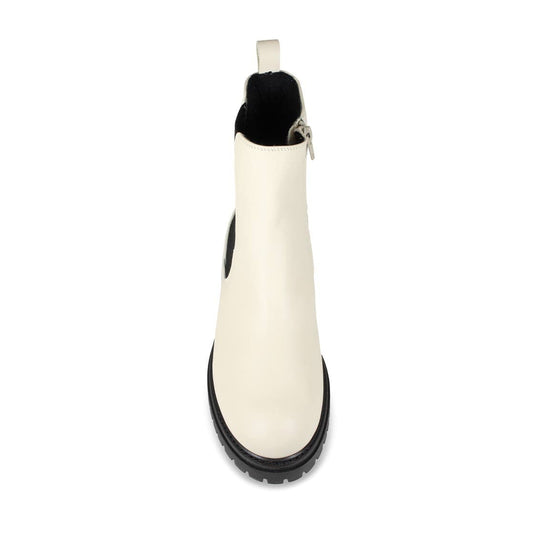 Roxy: Ivory Leather Boots Sole Bliss