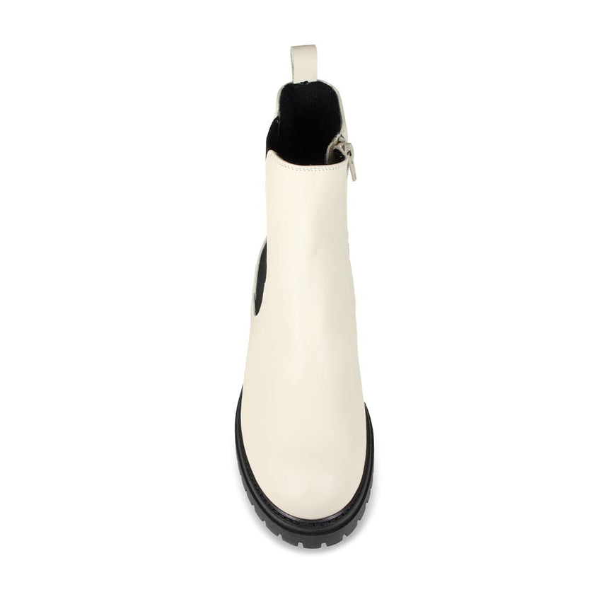 Roxy: Ivory Leather Boots Sole Bliss