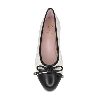 Shoes Royal: Ivory Quilted Leather & Black Leather Sole Bliss USA