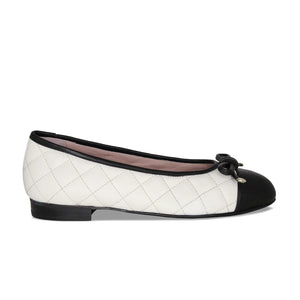 Shoes Royal: Ivory Quilted Leather & Black Leather Sole Bliss USA