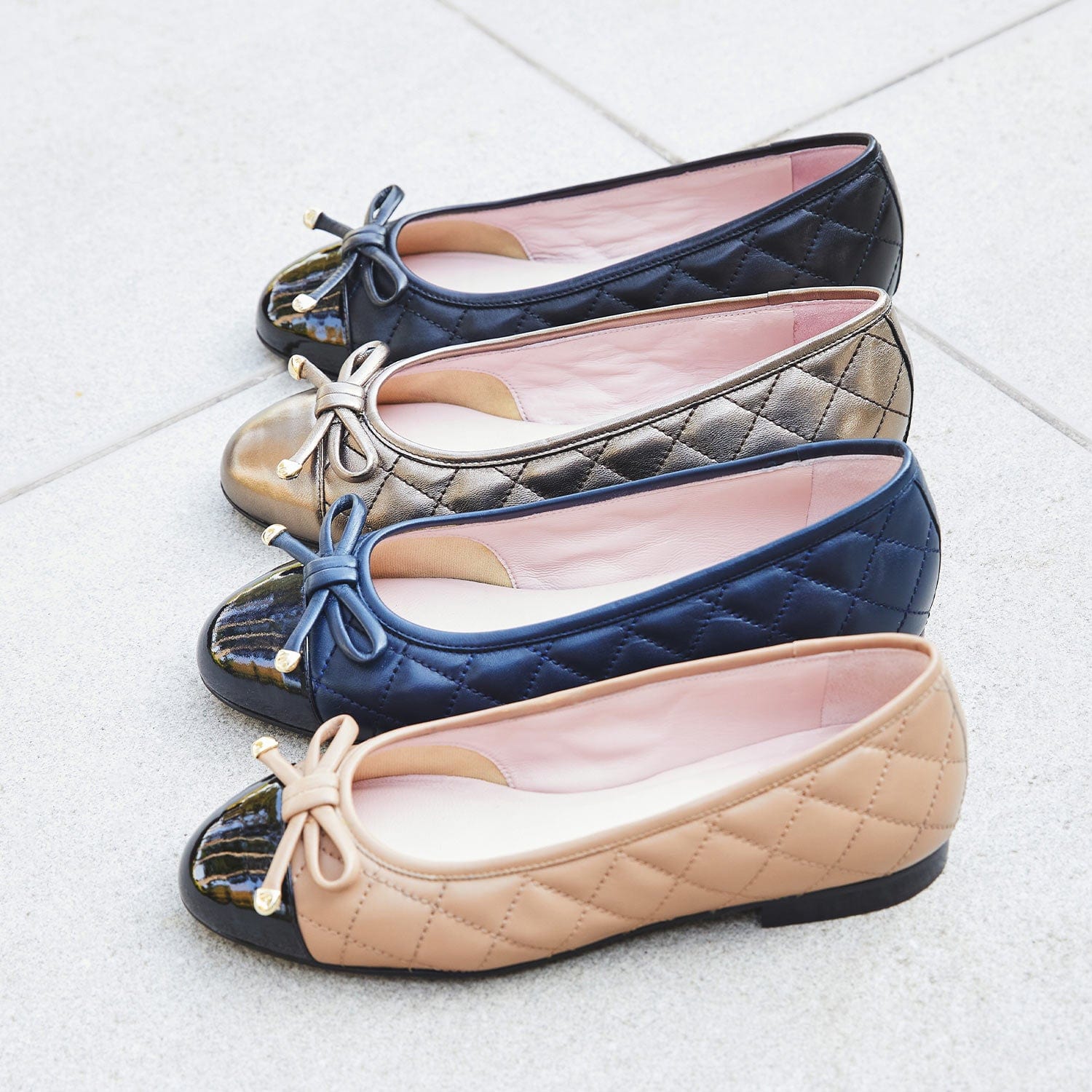 Sole Bliss Women's Ballet Flats Royal: Camel Quilted Leather & Black Patent US 6