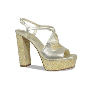 Shoes Royalty: Gold Suede & Glitter Sole Bliss USA