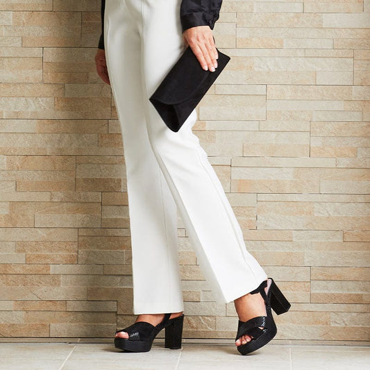 Ruby: Black Suede & Snake Print Leather