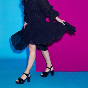 Shoes Ruby: Black Velvet Sole Bliss USA