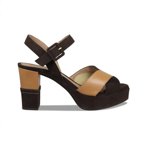 Shoes Ruby: Chocolate Suede & Tan Leather Sole Bliss USA