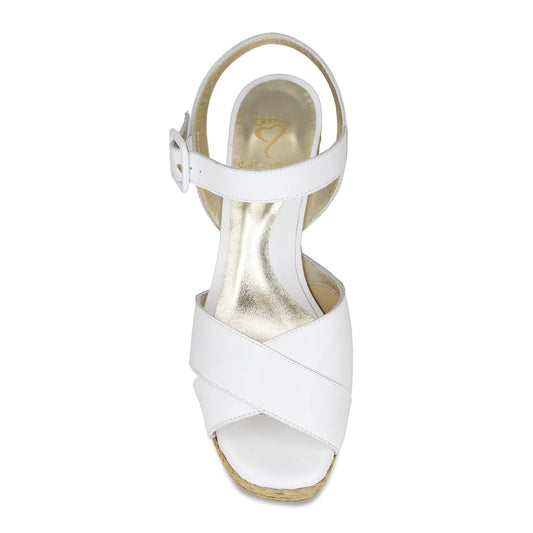 Ruby: White Leather & Jute Shoes Sole Bliss