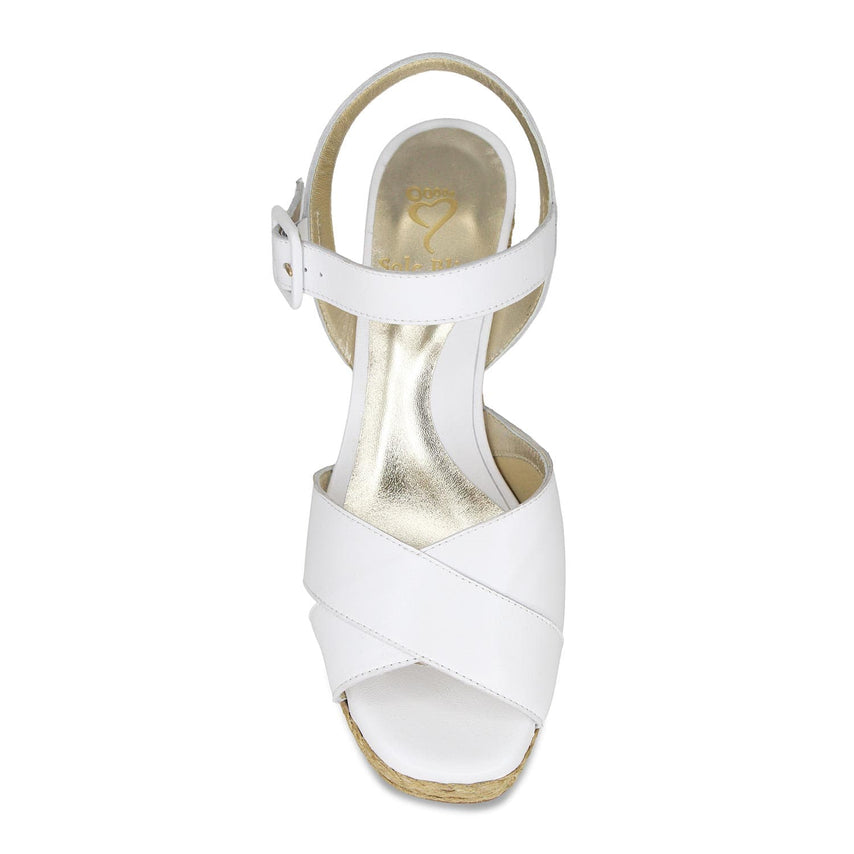Ruby: White Leather & Jute Shoes Sole Bliss