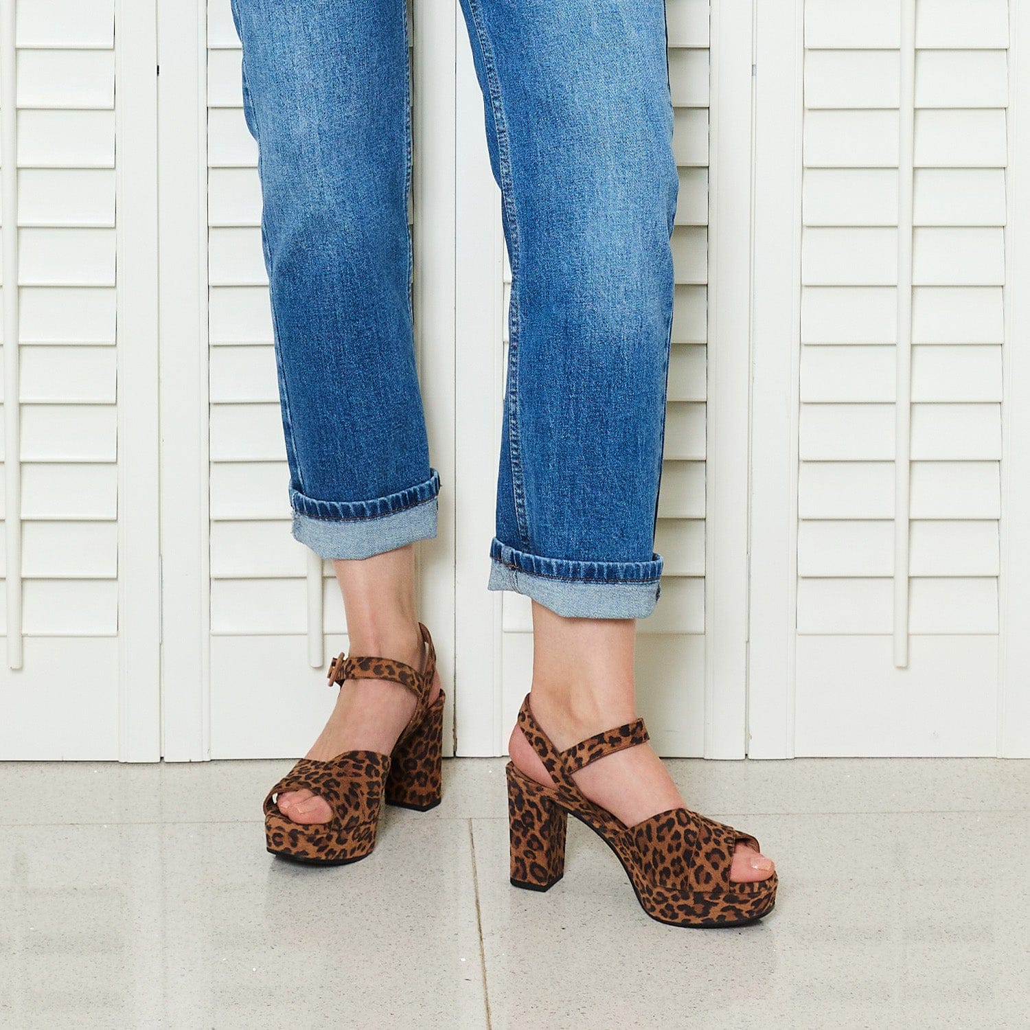 Ruby: Leopard Suede - Wide-Fit Platform Heels for Bunions | Sole