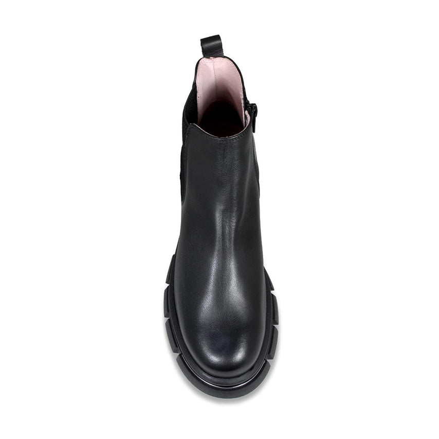 Runway: Black Leather & Gunmetal Boots Sole Bliss