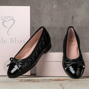 Shoes Royal: Black Quilted Leather & Patent Sole Bliss USA