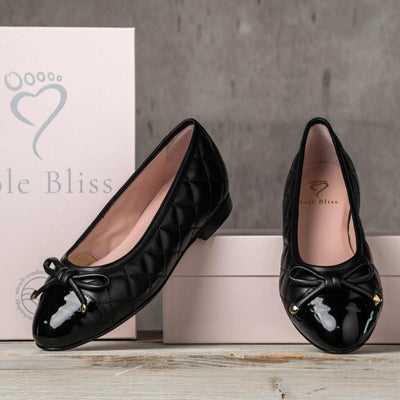 Shoes Royal: Black Quilted Leather & Patent Sole Bliss USA