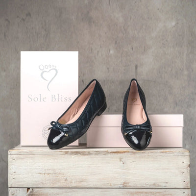 Shoes Royal: Navy Quilted Leather & Patent Sole Bliss USA