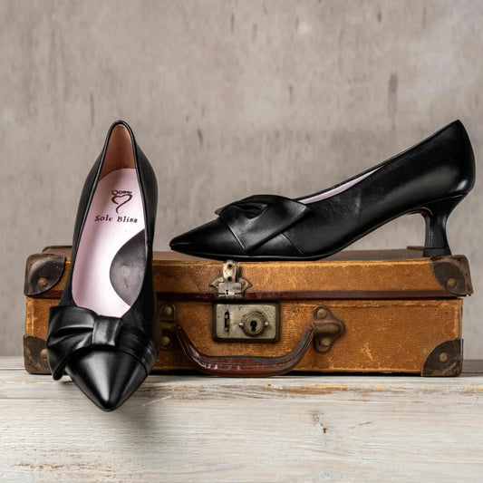 Keira: Black Leather Shoes Sole Bliss