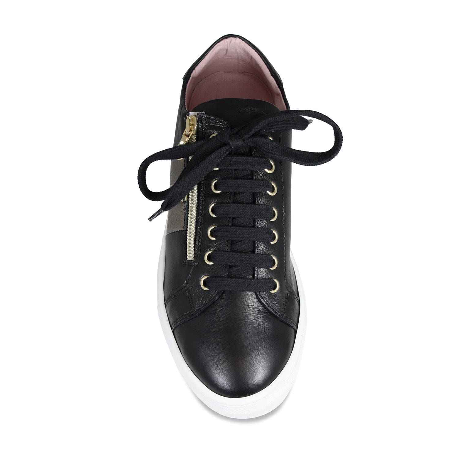 Sprint: Black Leather & Metallic Shoes Sole Bliss