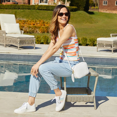 Sprint: White Leather & Multi Pastel