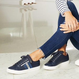 Shoes Sprint: Navy Leather & Denim Sole Bliss USA