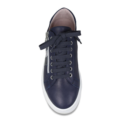 Shoes Sprint: Navy Leather & Silver Sole Bliss USA