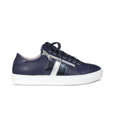 Shoes Sprint: Navy Leather & Silver Sole Bliss USA