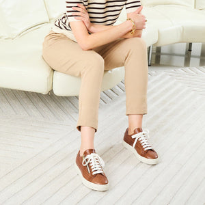 Shoes Sprint: Tan Weave Leather Sole Bliss USA