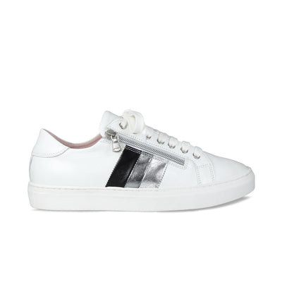 Shoes Sprint: White Leather & Metallic Sole Bliss USA