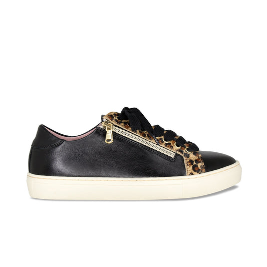 Sprint: Black Leather & Luxe Leopard Shoes Sole Bliss