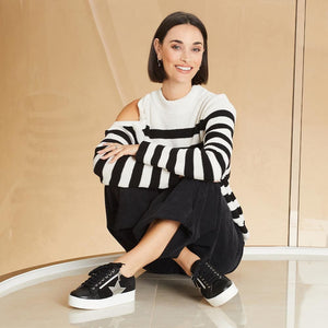 Shoes Star: Black Leather & Suede Sole Bliss USA