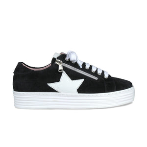 Shoes Star: Black Suede & White Leather Sole Bliss USA