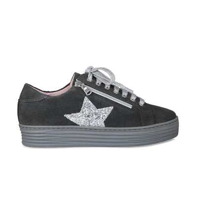 Shoes Star: Gray Suede & Glitter Sole Bliss USA