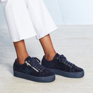 Shoes Star: Navy Suede & Glitter Sole Bliss USA