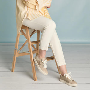 Shoes Starlight: Pale Taupe Leather & Suede Sole Bliss USA