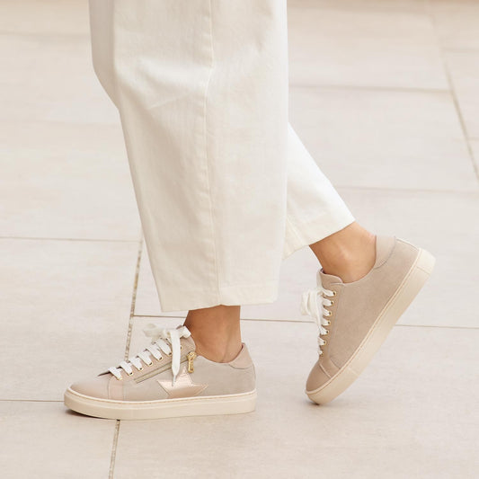 Starlight: Pale Taupe Leather & Suede Shoes Sole Bliss