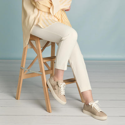 Shoes Starlight: Pale Taupe Leather & Suede Sole Bliss USA